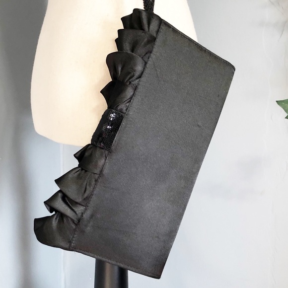 Black Fringed, Long String Wristlet - Picture 3 of 5
